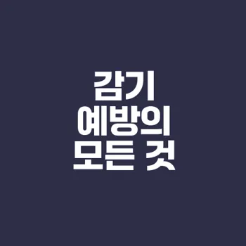 감기예방을 위한 필수 영양제와 습관
