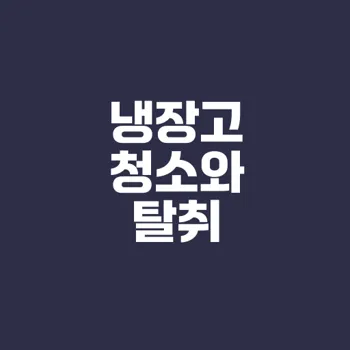 냉장고 청소 꿀팁과 탈취제 만드는 법은