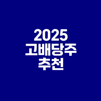 2025년 국내 고배당주 분석 10개 추천