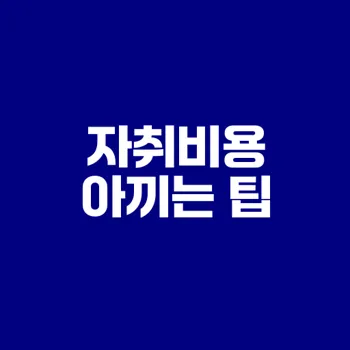 자취 생활비 절약을 위한 필수 팁