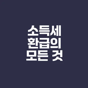 소득세 환급 꿀팁 숨은 돈을 찾아라