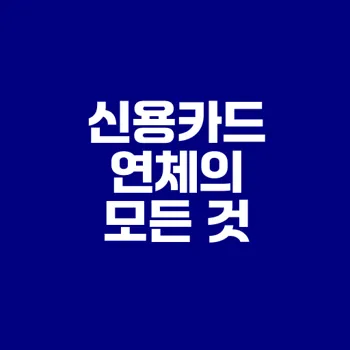 신용카드 연체가 미치는 영향은?