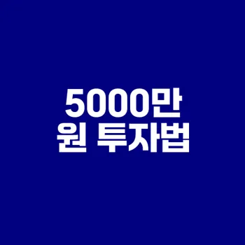 2025 고금리 시대 5000만원 투자 전략은?