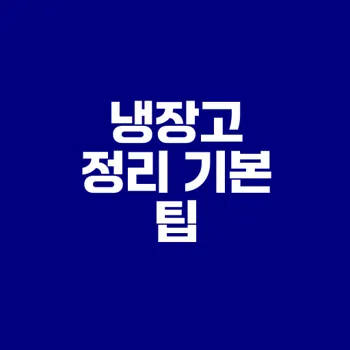 냉장고 정리법으로 쾌적한 주방 만들기