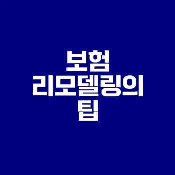 보험 리모델링 쉽게 시작하는 법은?