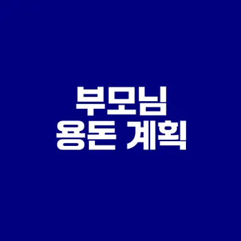 부모님 용돈 계획 어떻게 세울까