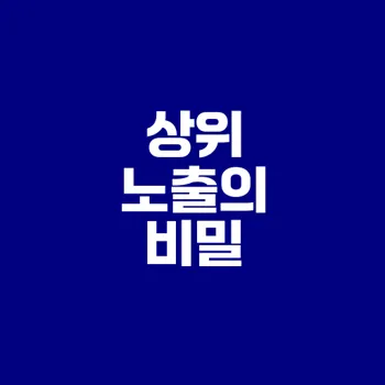 블로그 상위 노출 위한 seo 최적화 비법