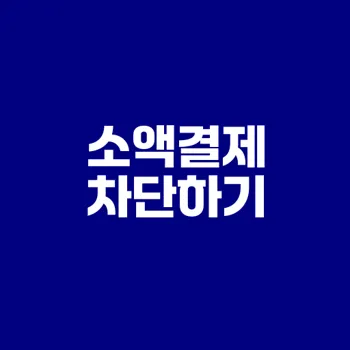 손쉬운 핸드폰 소액결제 차단법 완벽 소개