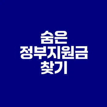 숨은 정부지원금 찾는 법 알아보기