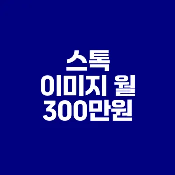 스톡 이미지로 월 300만 원 수익 가능할까