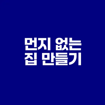 먼지 없는 집 만들기 비법 공개