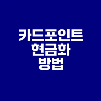 카드포인트 현금화 방법 당신은 알고 있나요