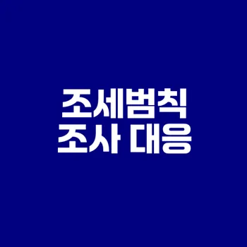 조세범칙세무조사 대응방법은?