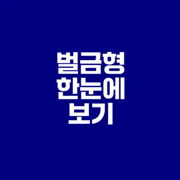 벌금형 종류와 그 특징 이해하기