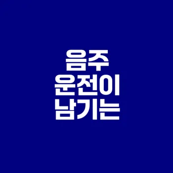음주 운전의 처벌과 후유증은 무엇인가