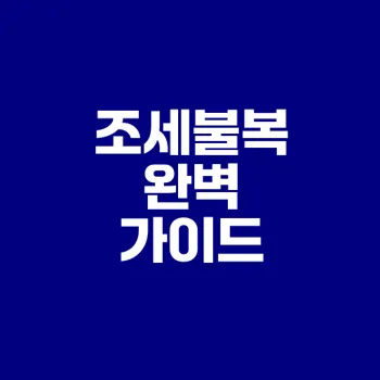 조세불복 절차 전체 가이드