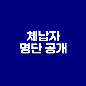 체납자 명단 공개와 출국금지 조건은