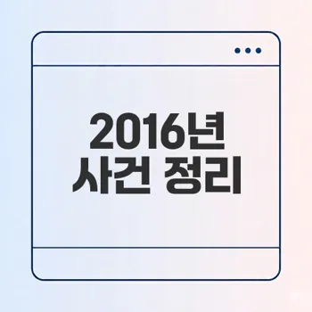 2016년 대한민국 사건과 이슈 전체 관통 분석